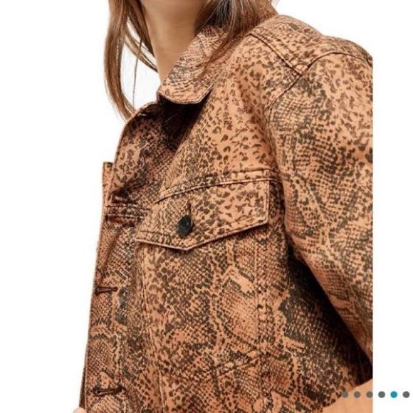Free People Snake Print Trucker Jacket - Picture 7 of 8